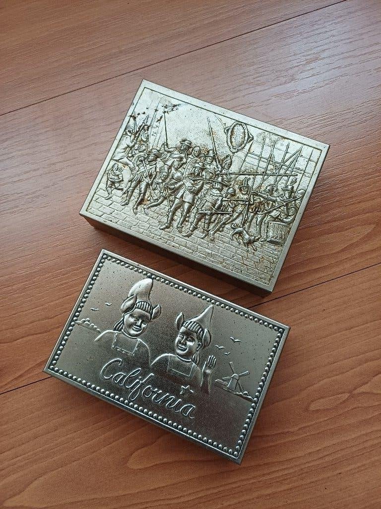 2 kleine (15x10x3cm) opberg bakjes in nette staat, Verzamelen, Blikken, Ophalen of Verzenden, Gebruikt, Overige, Overige merken