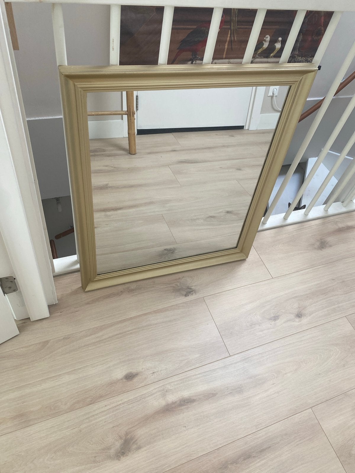 Gouden spiegel met sierlijke lijst, Ophalen, Gebruikt, 75 tot 100 cm, Minder dan 100 cm