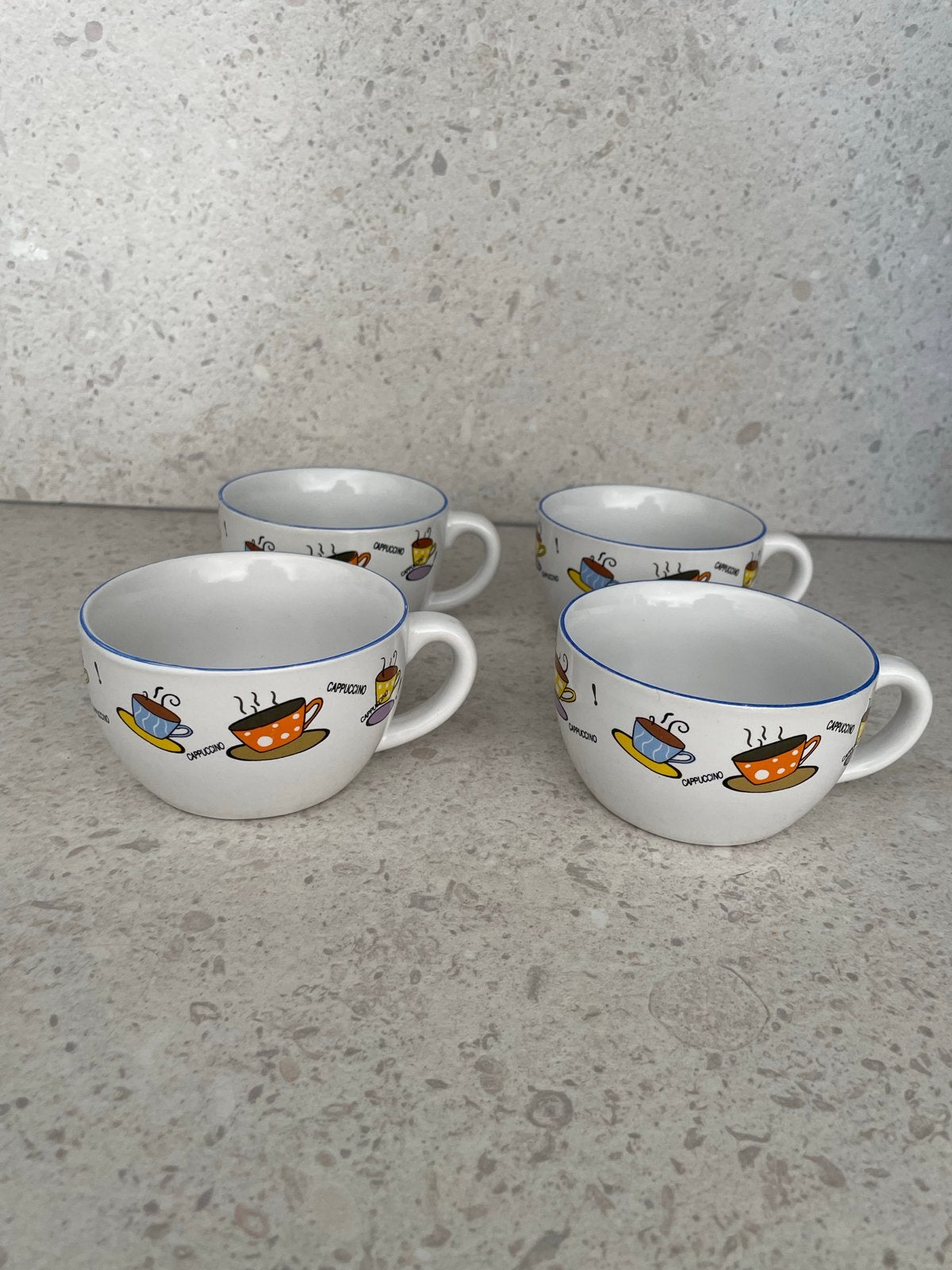 Set van 4 Cappuccino Kopjes - Zo goed als nieuw, Huis en Inrichting, Overige merken, Keramiek, Ophalen of Verzenden, Zo goed als nieuw