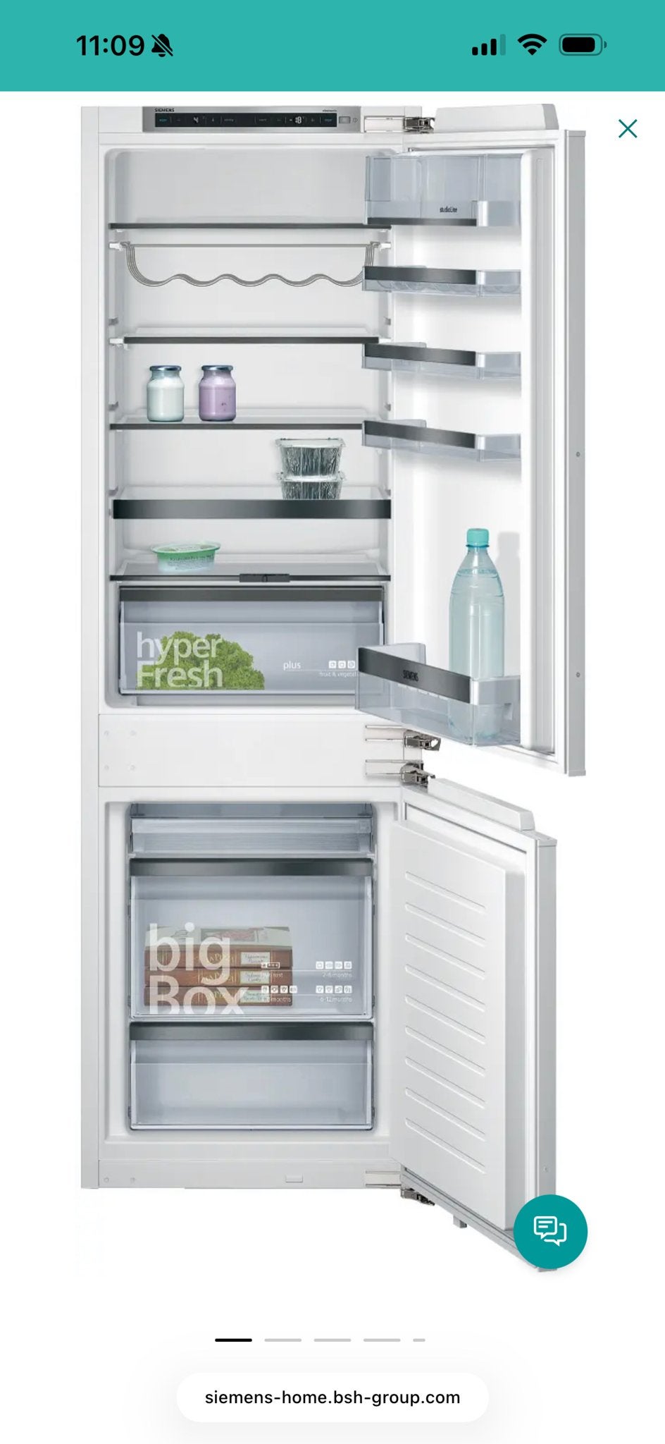 €650,-Siemens KI87SSDE0 Koel-vriescombinatie met HyperFresh, Ophalen, 200 liter of meer, 60 cm of meer, Met aparte vriezer