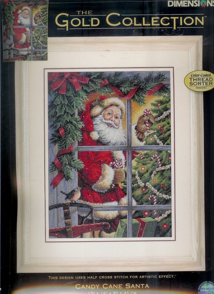 Cado aanbieding dimensions borduurpakket, CANDY CANE SANTA, Ophalen of Verzenden, Nieuw, Handborduren, Borduurpakket
