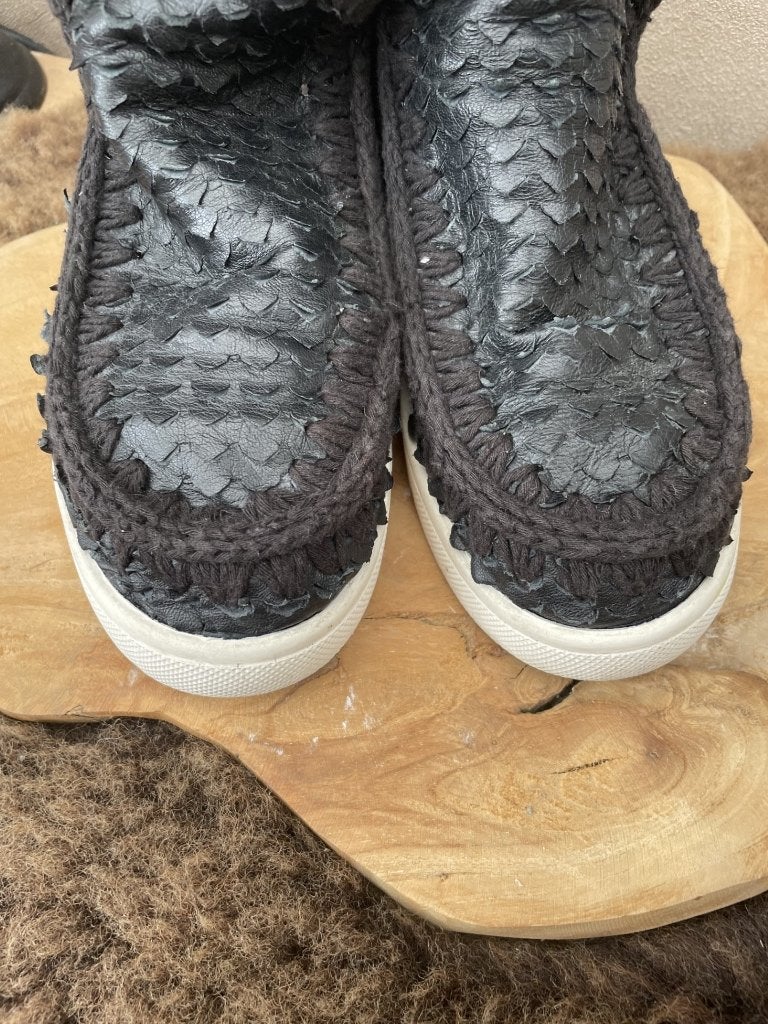Originele leren Mou Boots, Verzenden, Zwart, Lage of Enkellaarzen, Zo goed als nieuw