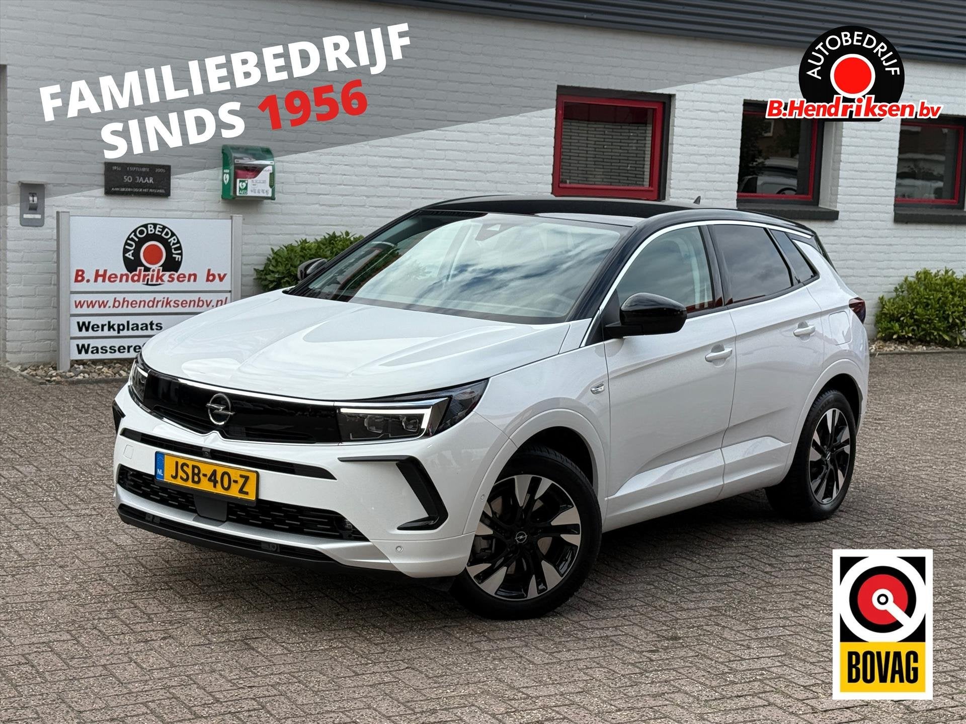 Opel Grandland 1.6 Turbo Hybrid 225pk Aut Ultimate PHEV/ SOH, Auto's, Dealer onderhouden, 4 cilinders, Wit, Bedrijf