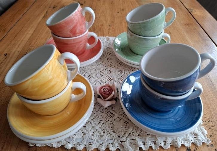 8 Engelse kop en schotels Dudson Brasserie, Huis en Inrichting, Gebruikt, -, Verzenden, -