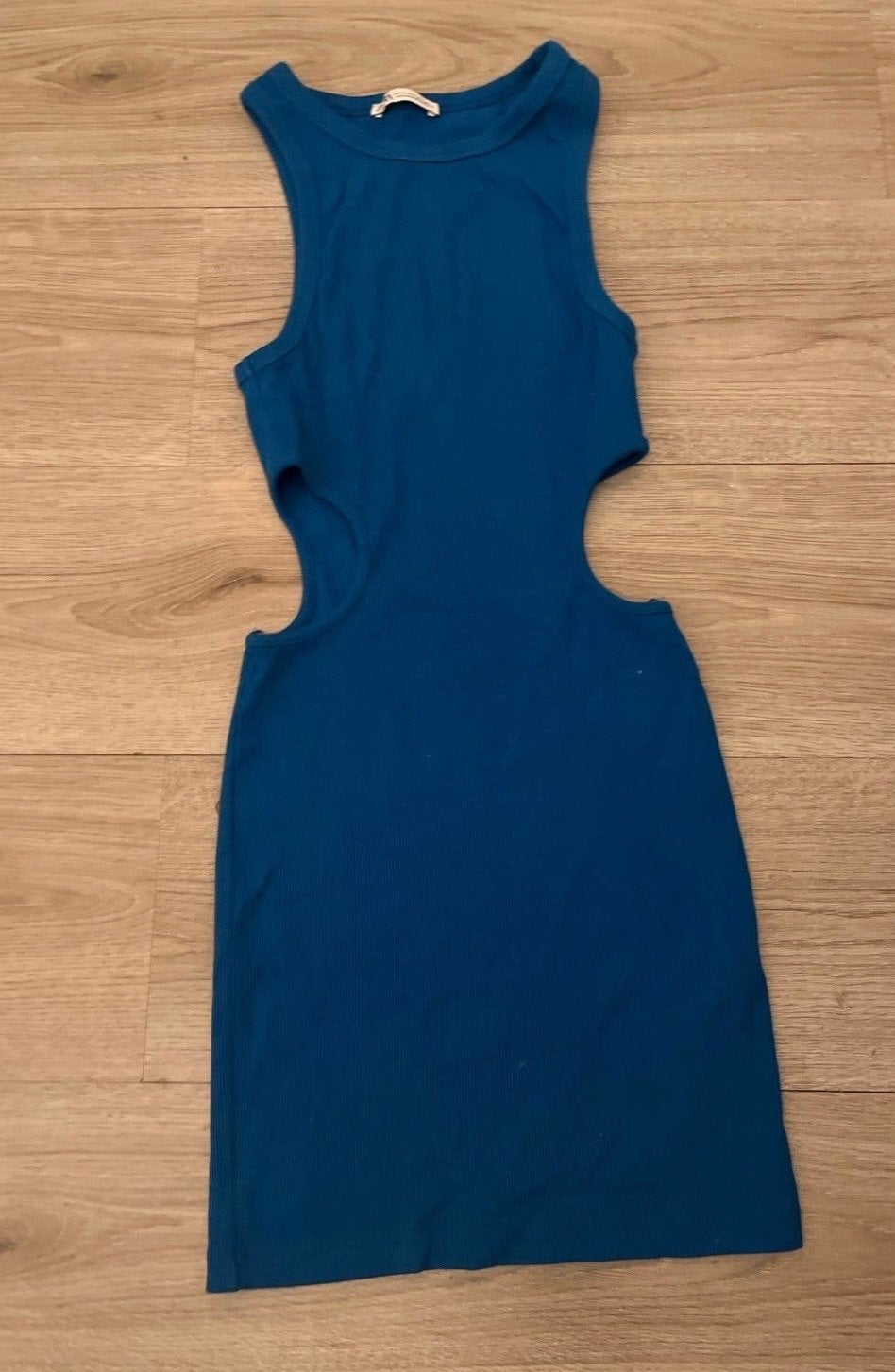 Zara blauwe jurk met cut-outs, Blauw, Ophalen of Verzenden, Zo goed als nieuw, Maat 36 (S)