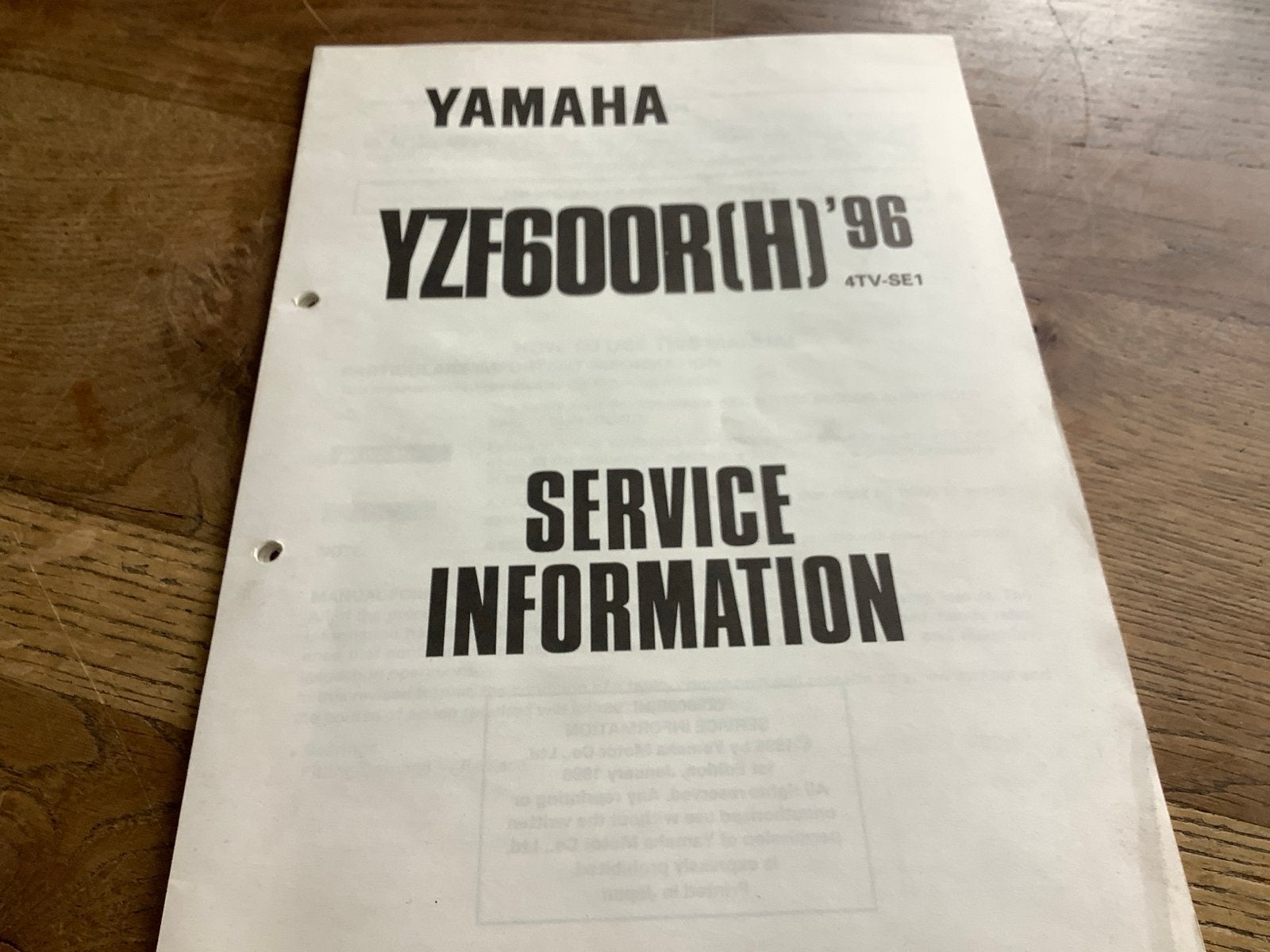 Yamaha YZF600R(H) '96 Service Informatie Handleiding. (119), Verzenden, Yamaha