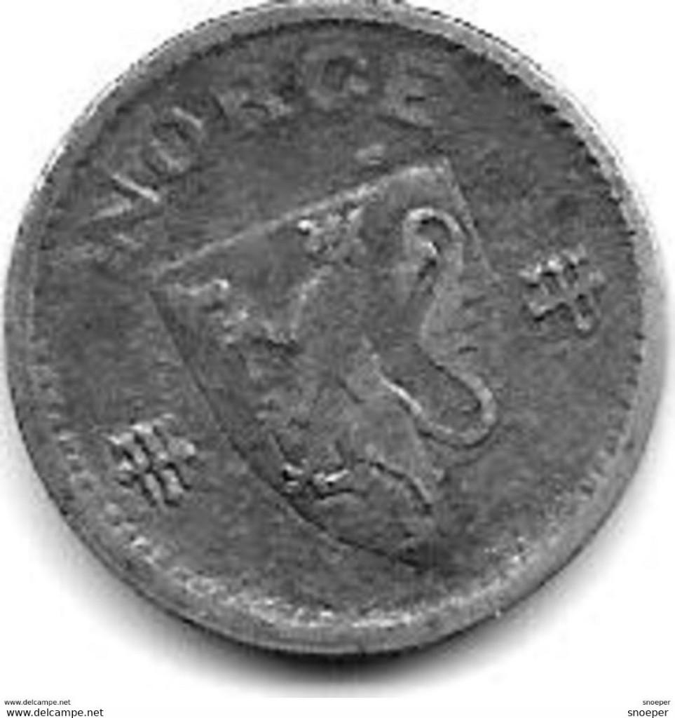 norway 10 ore 1945 WW II zinc km 389 xf !!, Verzenden, Overige landen, Losse munt