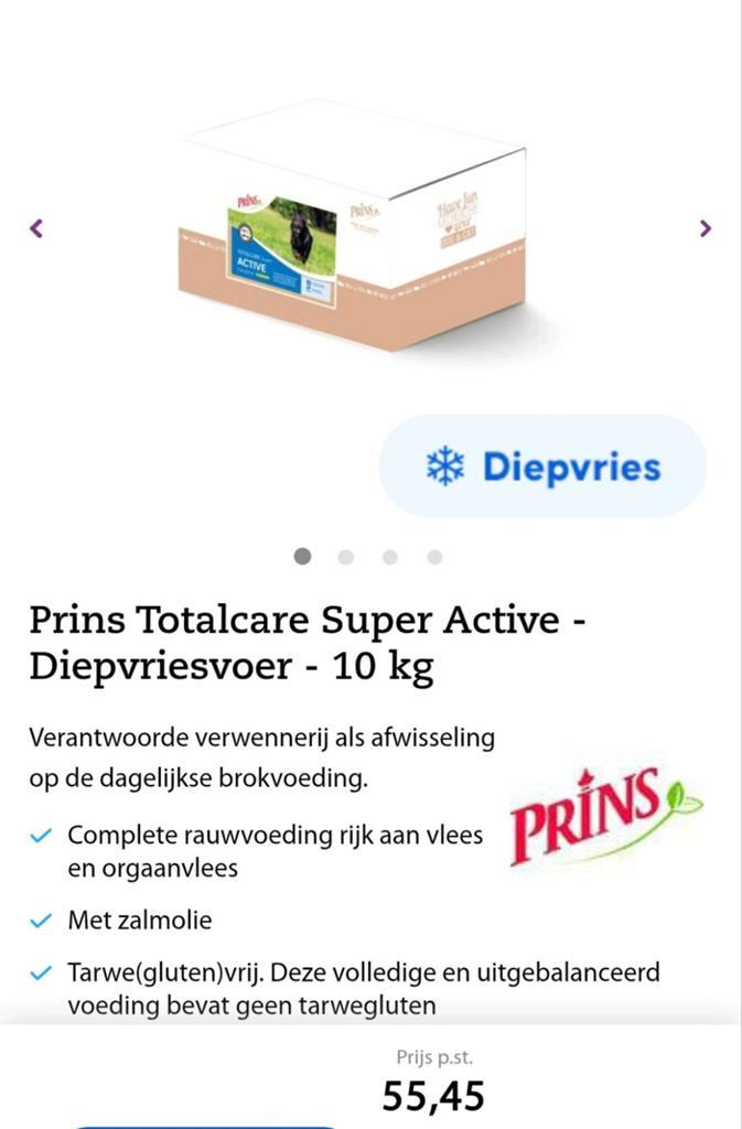 10 kilo prins totale care vers honden vlees., Dieren en Toebehoren, Dierenvoeding, Ophalen of Verzenden, Hond