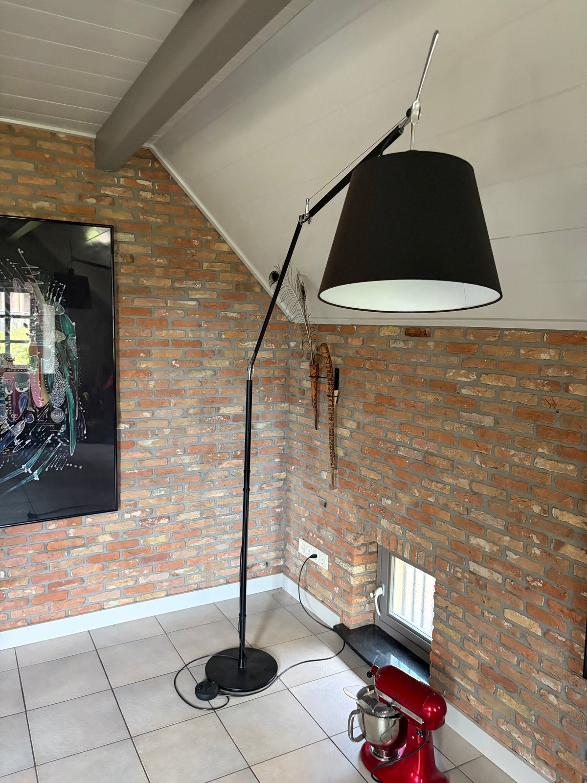 Artemide Tolomeo Mega Vloerlamp - Zwart, Designklassieker, Huis en Inrichting, Ophalen, 200 cm of meer, E27 (groot), Zo goed als nieuw