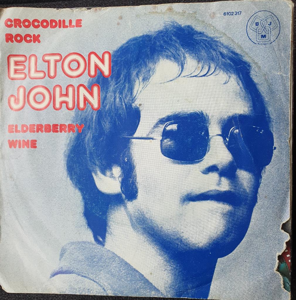 Elton John - Crocodile Rock, Cd's en Dvd's, Vinyl Singles, Gebruikt, Fotohoes, Single, 1970 - 1979, Pop, 7 inch, Verzenden