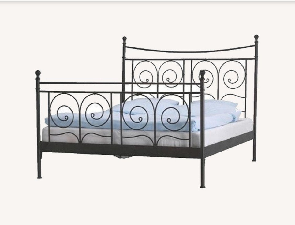 Ikea bedframe 'Noresund' zwart metaal 160x200 cm, Huis en Inrichting, Ophalen, Gebruikt, Zwart, Tweepersoons