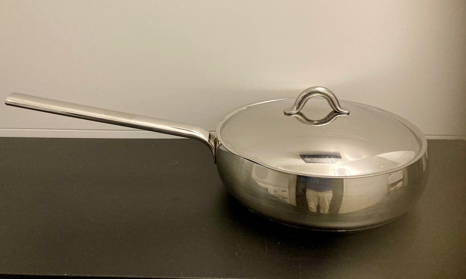 Alessi design hapjespan Mami, Gebruikt, Ophalen of Verzenden, Rvs, Geschikt voor inductie