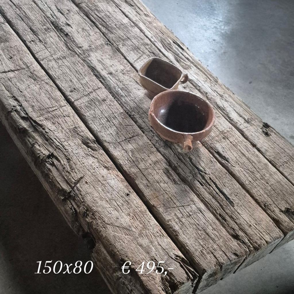 Robuuste salontafel van draglineschot - Diverse maten, Ophalen, Gebruikt, Industrieel, Rustiek, Robuust, 50 tot 100 cm