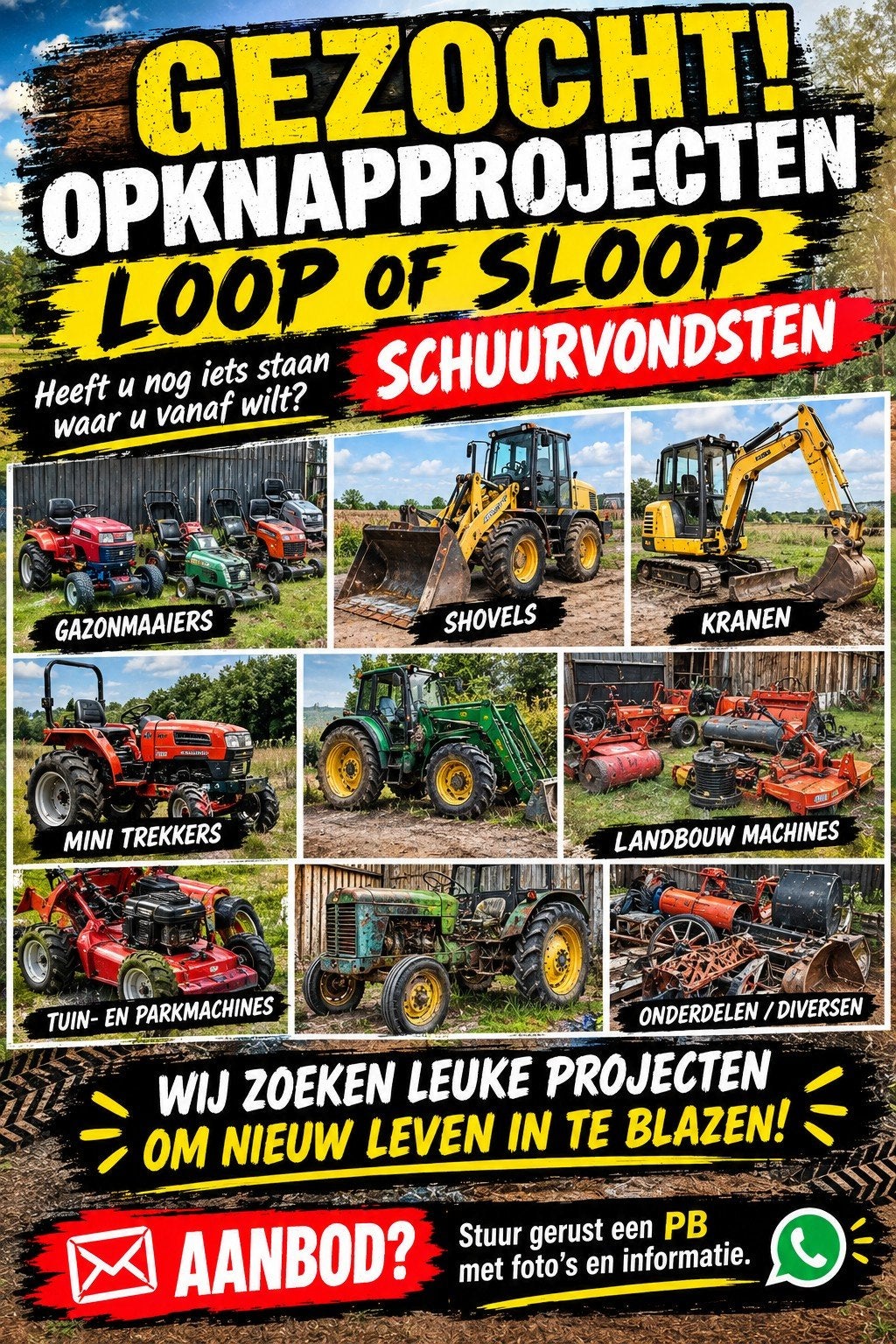 Gezocht: Opknapprojecten, Loop of Sloop & Schuurvondsten, Ophalen of Verzenden