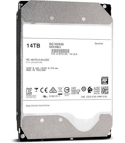 WD DC HC 530 14Tb Sata (10 op voorraad), Intern, Gebruikt, Western Digital, Desktop