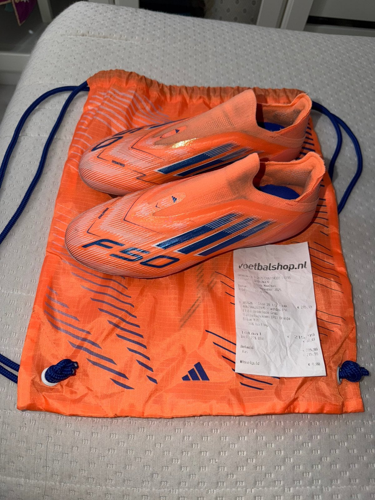 Adidas F50 voetbalschoenen mt: 39,5, Maat XS of kleiner, Ophalen of Verzenden, Zo goed als nieuw, Schoenen
