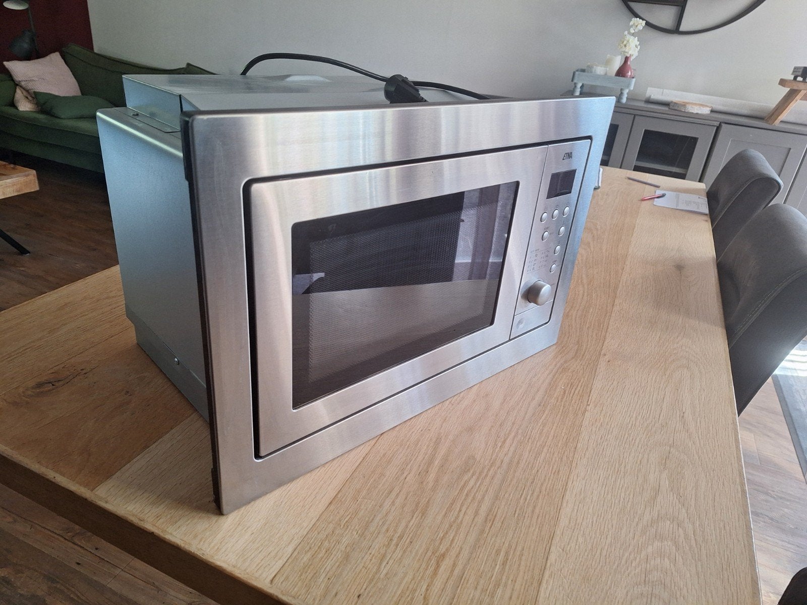 Etna inbouw magnetron - Breedte 56 cm, Hoogte 38 cm, Witgoed en Apparatuur, Magnetrons, Ophalen, Gebruikt, Magnetron, Inbouw