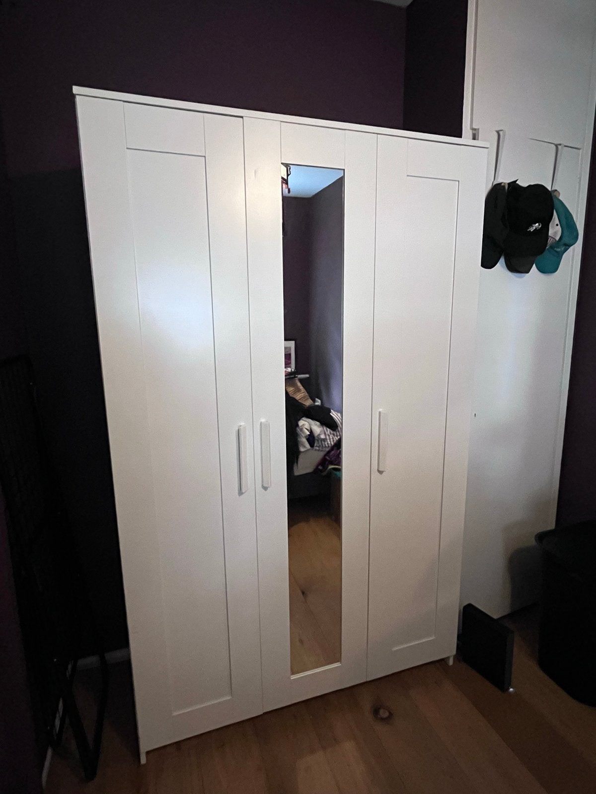 IKEA Brimnes Kledingkast met spiegeldeur, Ophalen, Overige materialen, Gebruikt, 100 tot 150 cm