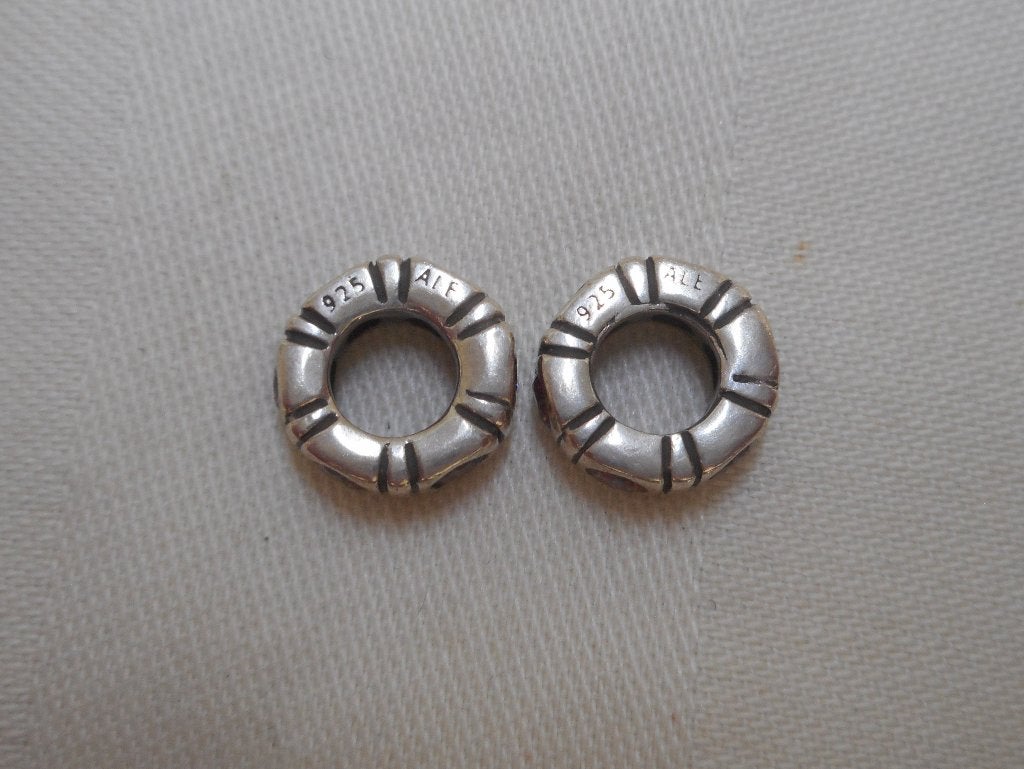 Pandora zilveren set Rode Noorderlicht Spacers nr.418, Sieraden, Tassen en Uiterlijk, Bedels, Verzenden, Pandora, Zo goed als nieuw