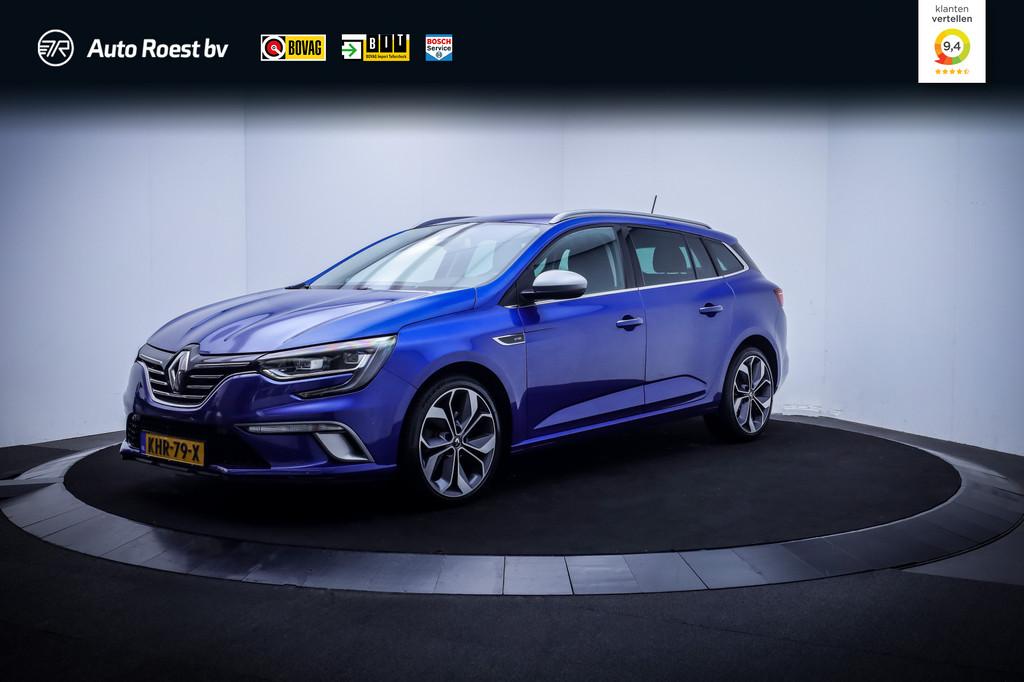 Renault Mégane Estate 1.3T 160Pk Aut. GT-Line IRON BLAUW |, Gebruikt, Zwart, 4 cilinders, Blauw