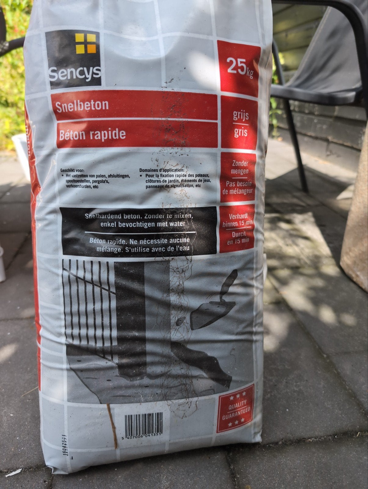 Sencys Snelbeton 25kg - Grijs snelhardend beton, Ophalen, Nieuw