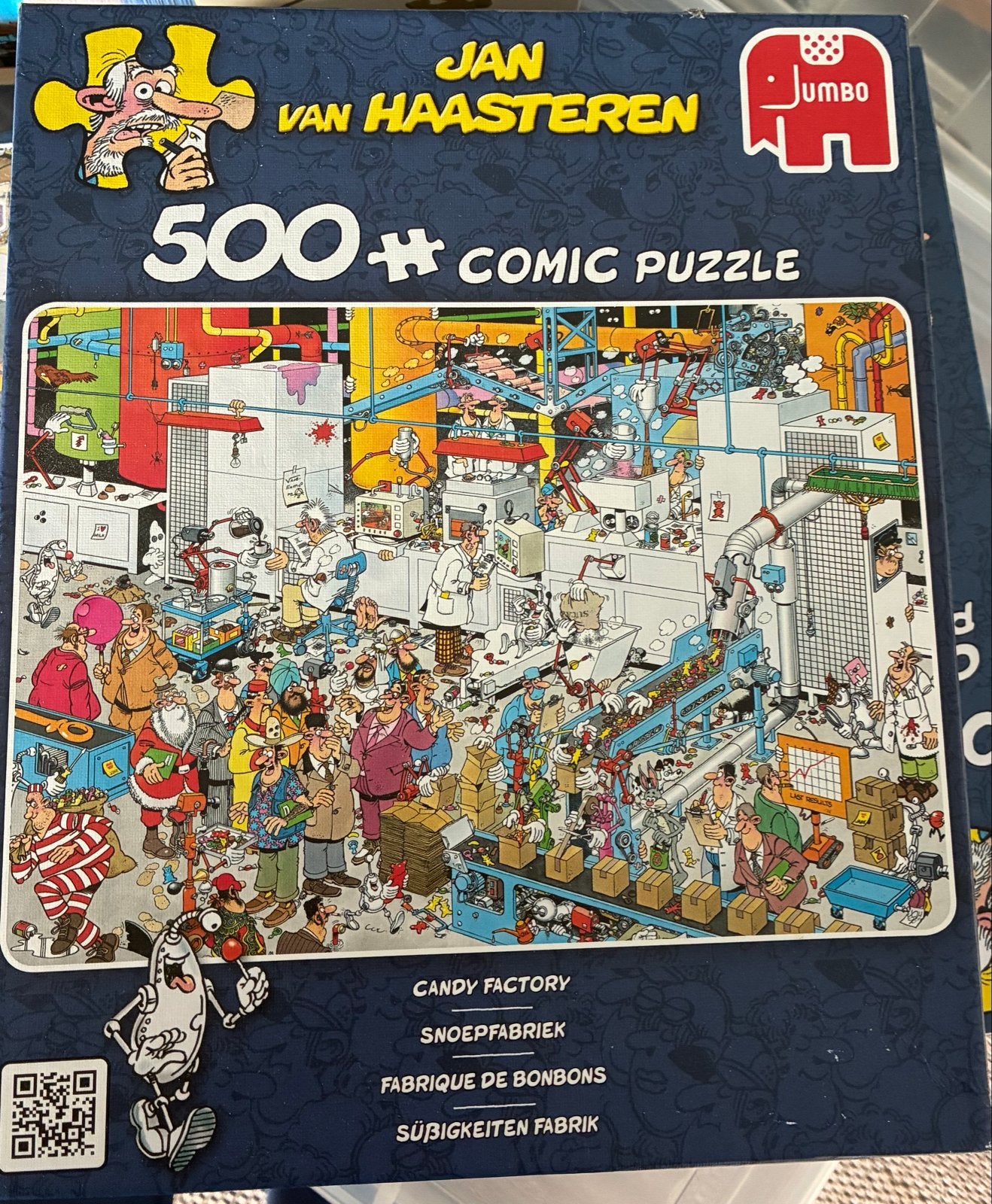 Jan van Haasteren 500+ Comic Puzzel - Snoepfabriek, Ophalen of Verzenden, 500 t/m 1500 stukjes, Zo goed als nieuw, Legpuzzel