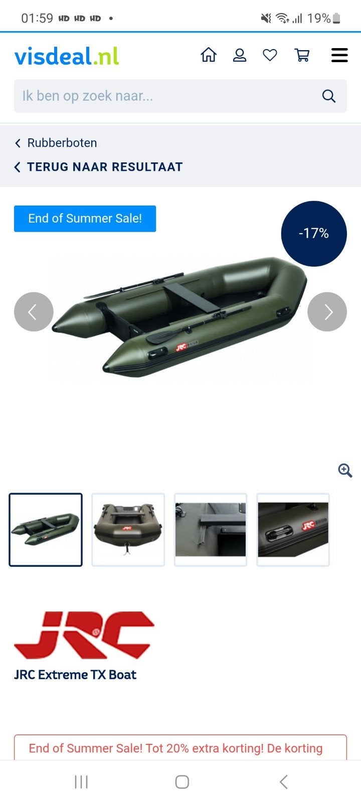 JRC Extreme TX Boat rubberboot - Zo goed als nieuw, Watersport en Boten, Hengelsport | Karpervissen, Ophalen