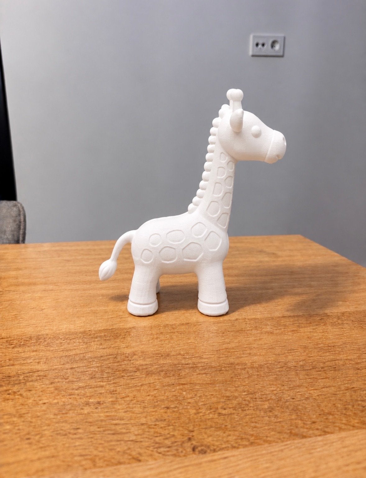 Witte giraffe decoratiebeeldje, Verzenden, Kunststof, Zo goed als nieuw, Modern