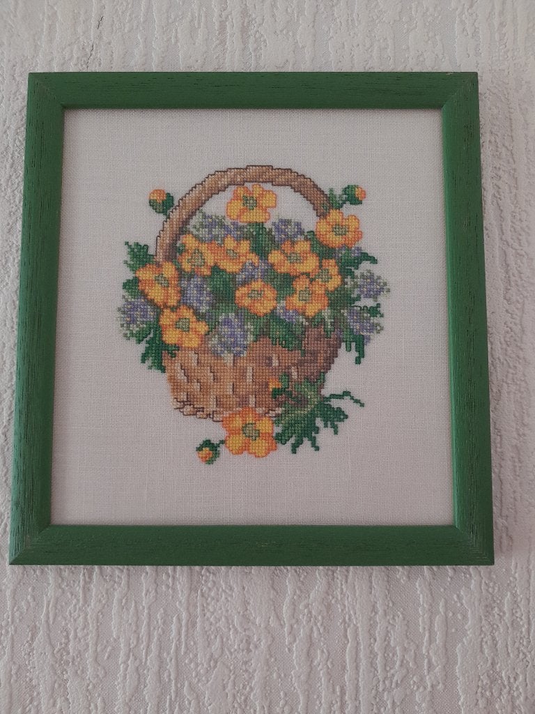 Geborduurd schilderijtje, Ophalen of Verzenden, Minder dan 50 cm, Schilderij