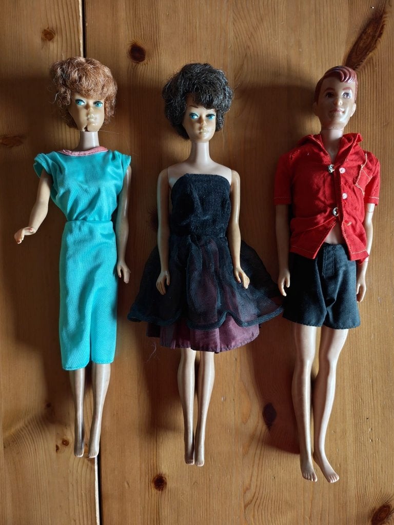 Originele Mattel-poppen, 2 Bubble Cut Barbies 64/65, Ken 60, Ophalen of Verzenden, Gebruikt, Pop