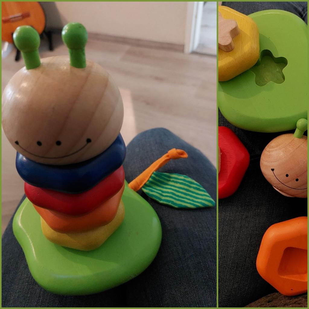 Kwalitatief, degelijk houten stapelblokken-schommel-rups, Kinderen en Baby's, Speelgoed | Houten speelgoed, Ophalen of Verzenden