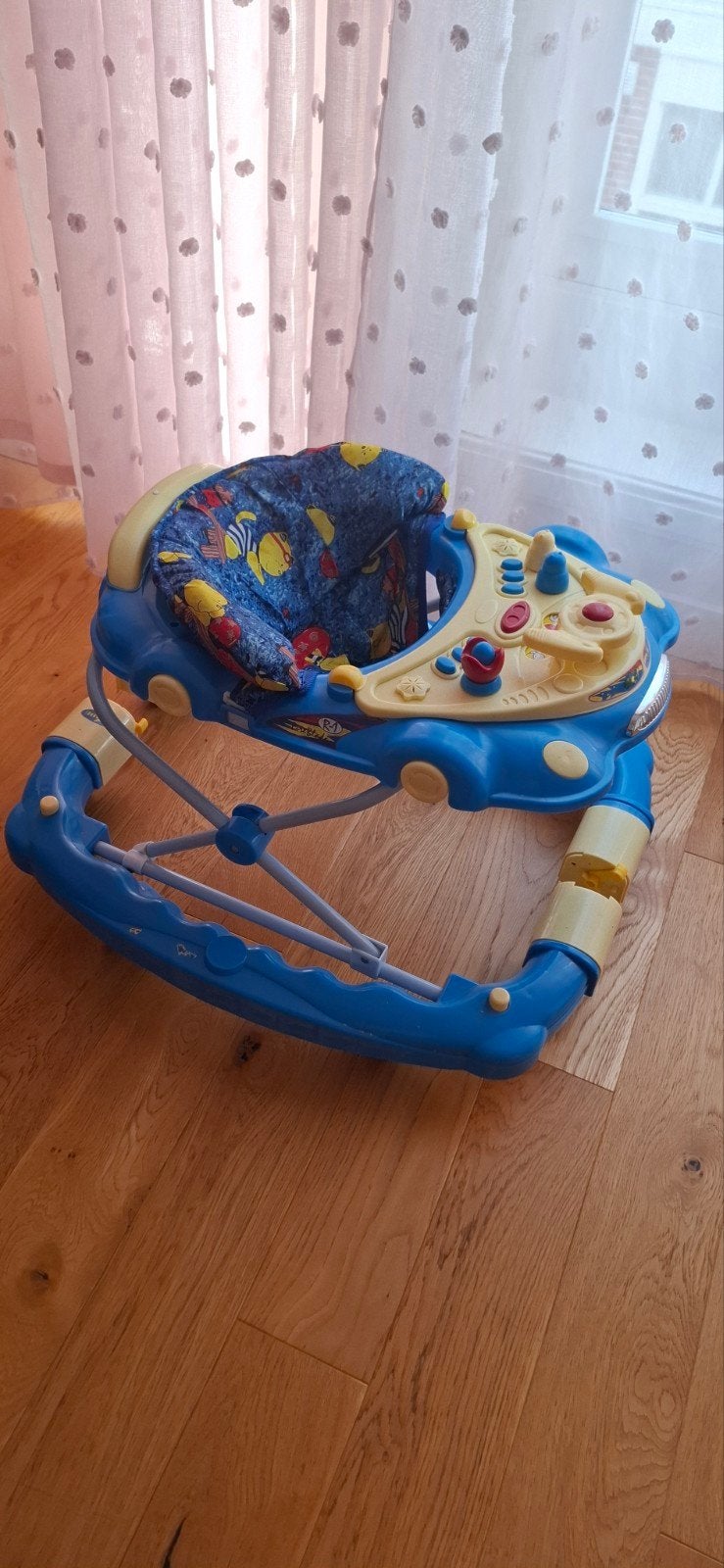 Loopstoel met speelblad - Blauw en Geel, Ophalen of Verzenden, Gebruikt