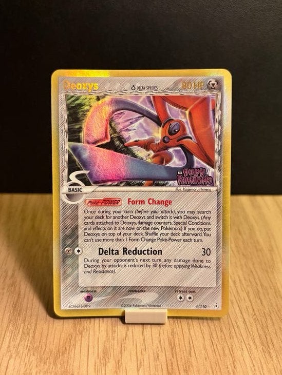 Deoxys Delta Species Holo Pokémon Kaart 4/110, Hobby en Vrije tijd, Verzamelkaartspellen | Pokémon, Ophalen, Zo goed als nieuw