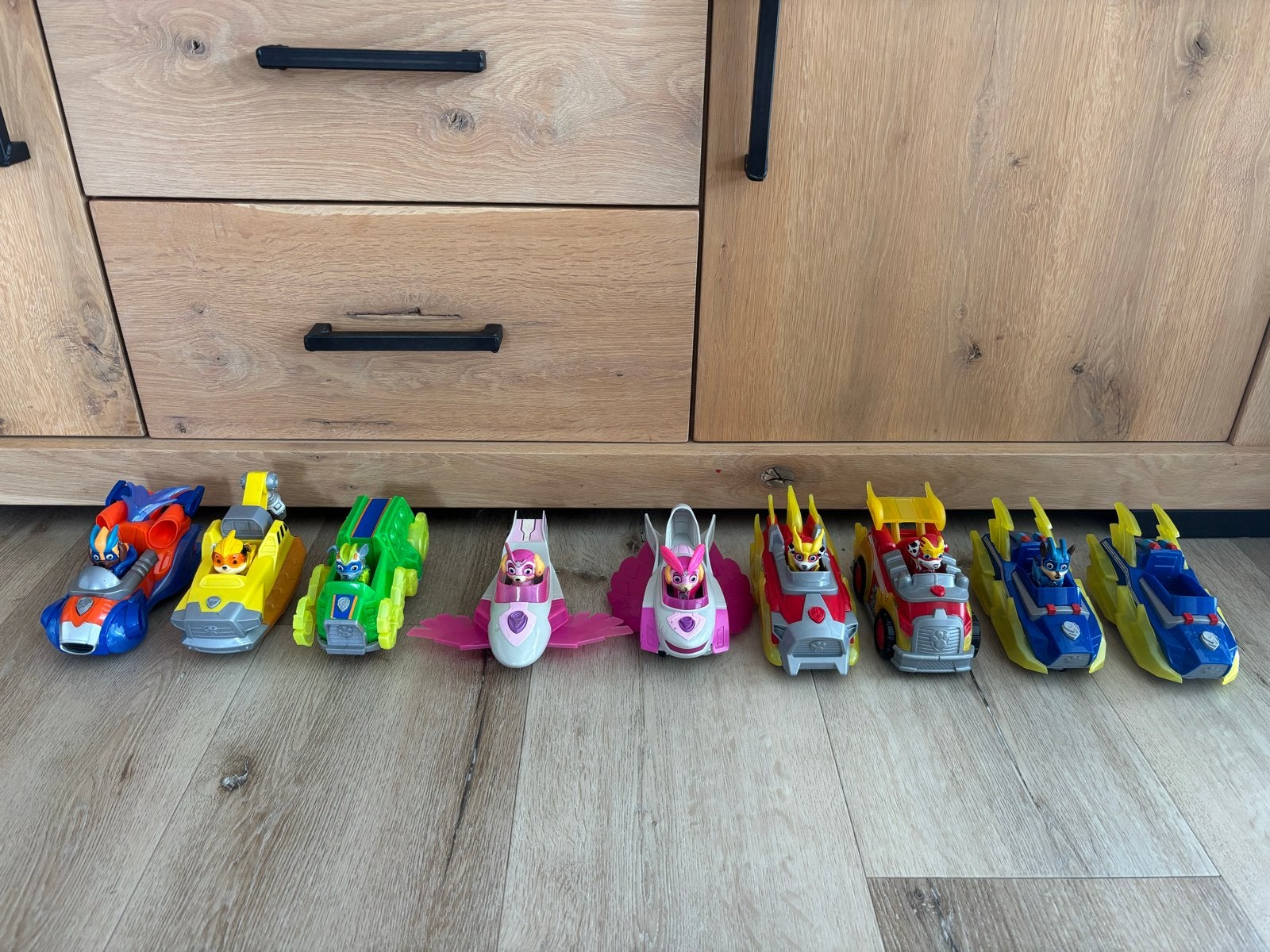 Paw Patrol Mega Pups voertuigen set - 9 stuks, Ophalen of Verzenden, Gebruikt
