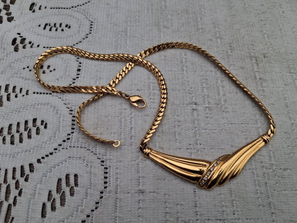 Vintage ketting, Verzenden, Overige materialen, Ketting, Met edelsteen