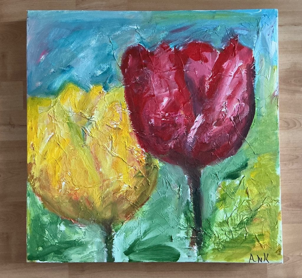 Tulpen in olieverf, Ophalen