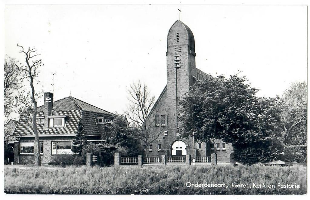 Onderdendam - Geref. Kerk en Pastorie, Verzenden, 1960 tot 1980, Ongelopen, Groningen