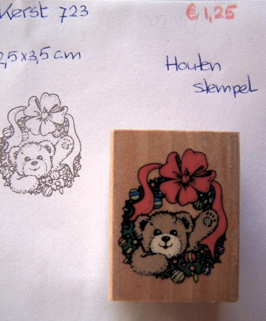 Kerst 723 Houten stempel, Hobby en Vrije tijd, Ophalen of Verzenden, Gebruikt, Houten stempel