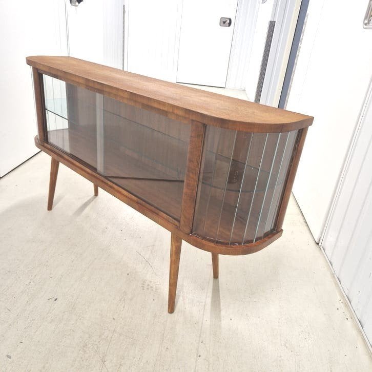 Unieke vintage vitrinekast in mid-century modern stijl, Ophalen, Huis en Inrichting