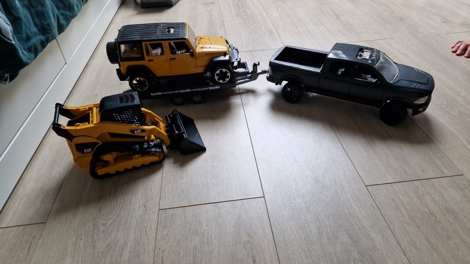 Bruder set: Jeep, Pick-up, Graafmachine & Traile, Ophalen of Verzenden, Gebruikt