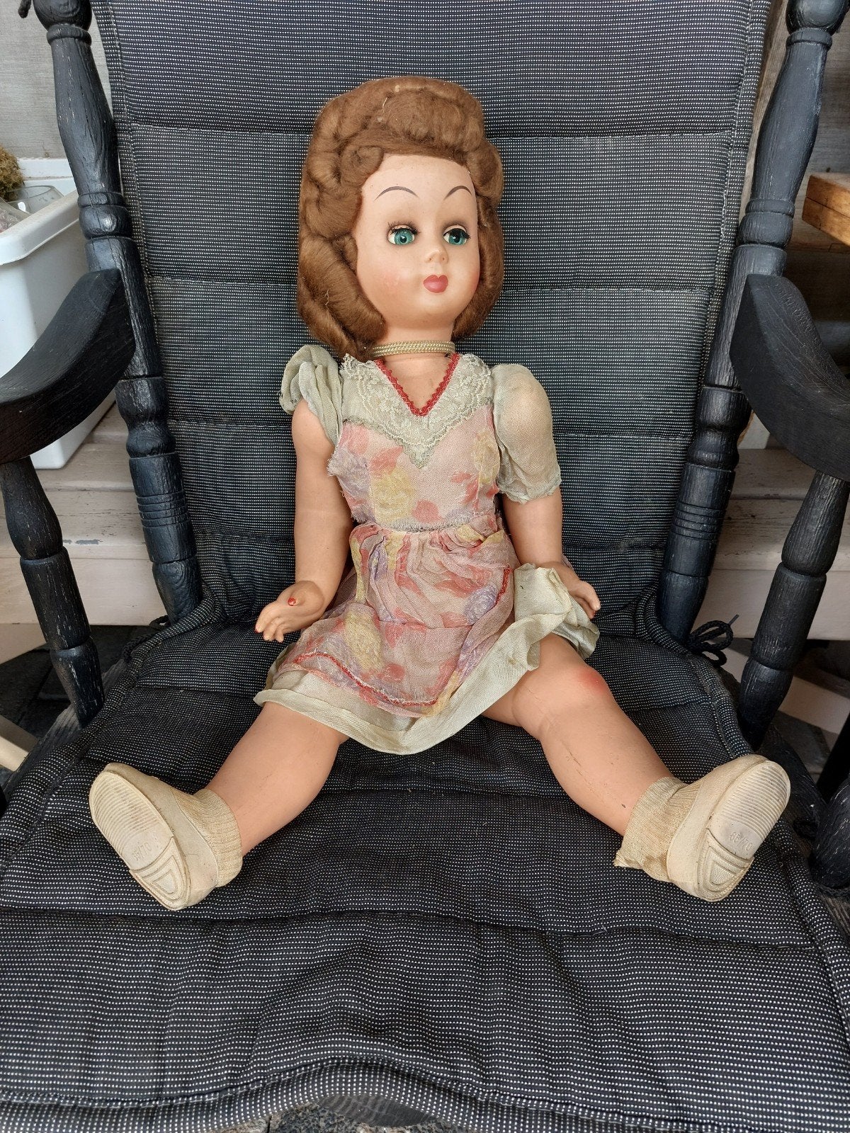 Vintage pop met slaapogen en "geluid", jaren '50, Verzamelen, Ophalen of Verzenden, Gebruikt, Pop