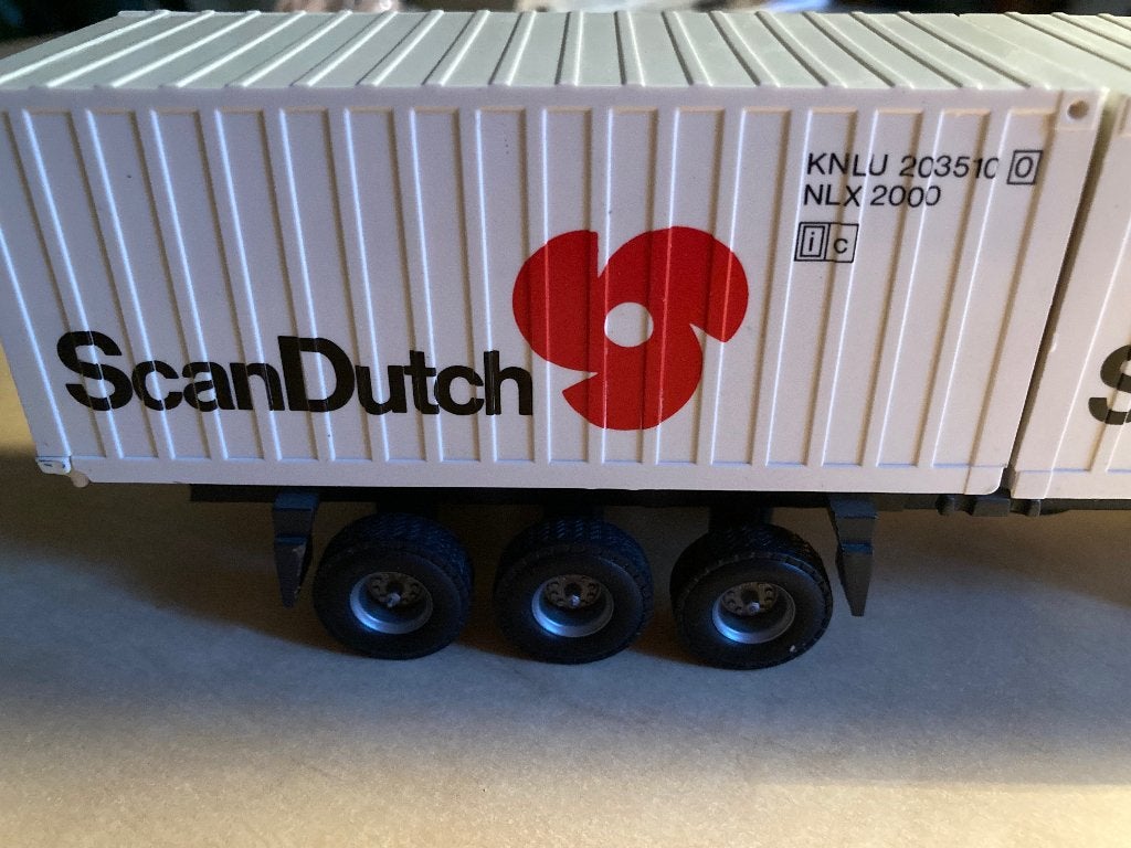 Tekno 2 losse containers ScanDutch op 3 assig chassis, Ophalen of Verzenden, Nieuw, Bus of Vrachtwagen, Tekno
