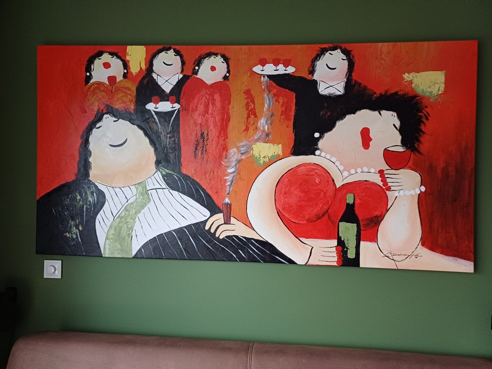 L. Paramount Schilderij: Levendig Feesttafereel, Ophalen