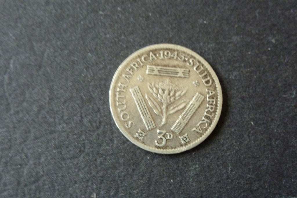 Zuid Afrika - mooie 3 pence zilver 1943 - 1,41 gram 0,800 ag, Ophalen of Verzenden, Zuid-Afrika, Losse munt, Zilver