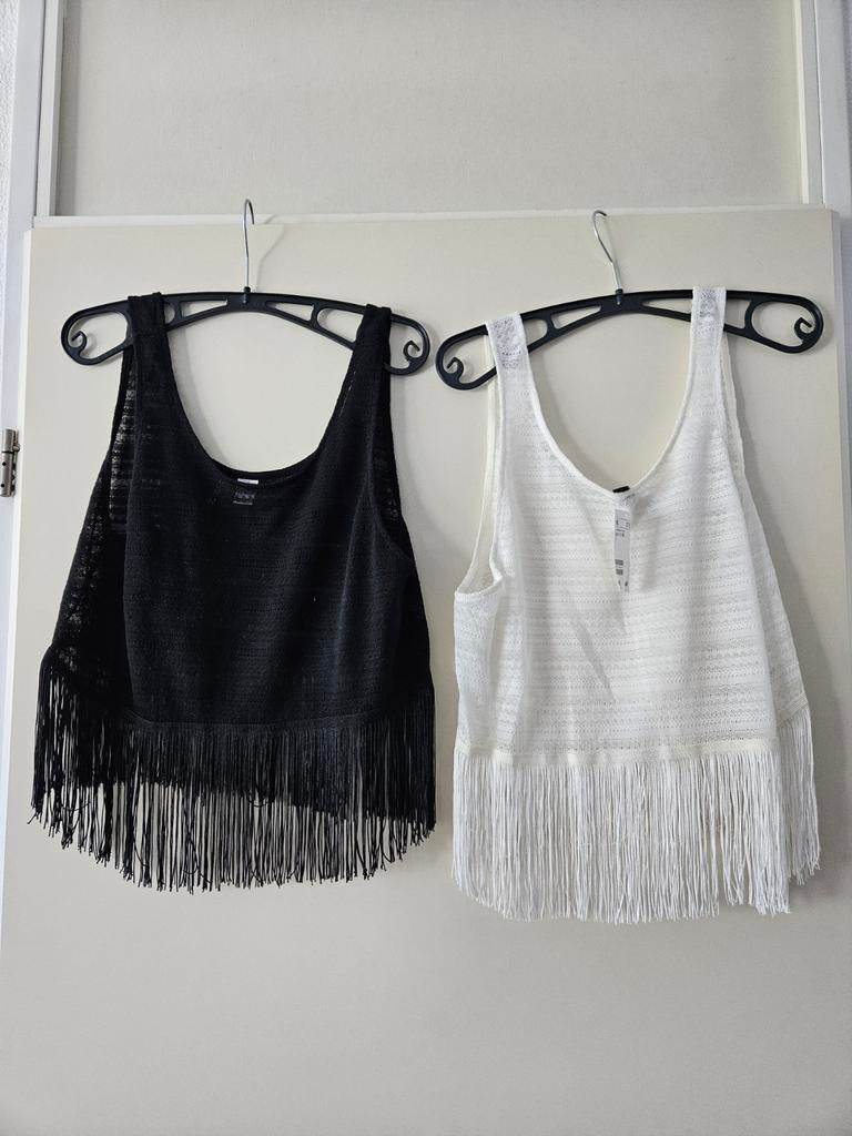 Nieuw en zgan  2 superleuke opengewerkte tops H&M mt M, Kleding | Dames, Maat 38/40 (M), Zwart, Ophalen of Verzenden, Zo goed als nieuw