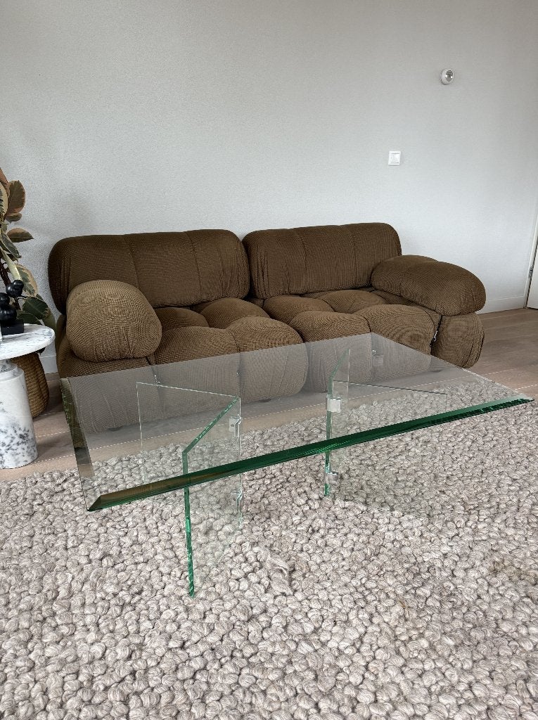 Glazen salontafel Leon Rosen glas tafel koffietafel, Huis en Inrichting, Tafels | Salontafels, Ophalen, 100 tot 150 cm, 50 tot 100 cm