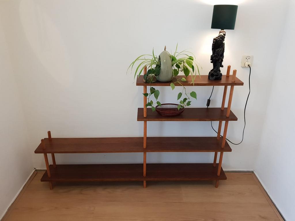 Retro vintage stokkenkast - Breed 150 cm, Ophalen, Met plank(en), Gebruikt, 100 tot 150 cm