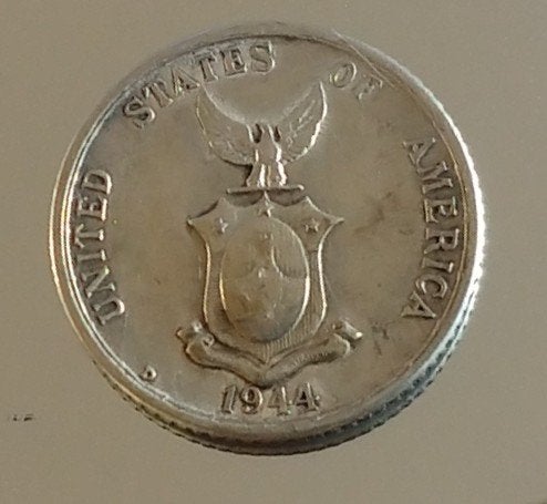 20 centavos Fillippijnen zilver 1944, Ophalen of Verzenden, Midden-Amerika, Losse munt, Zilver