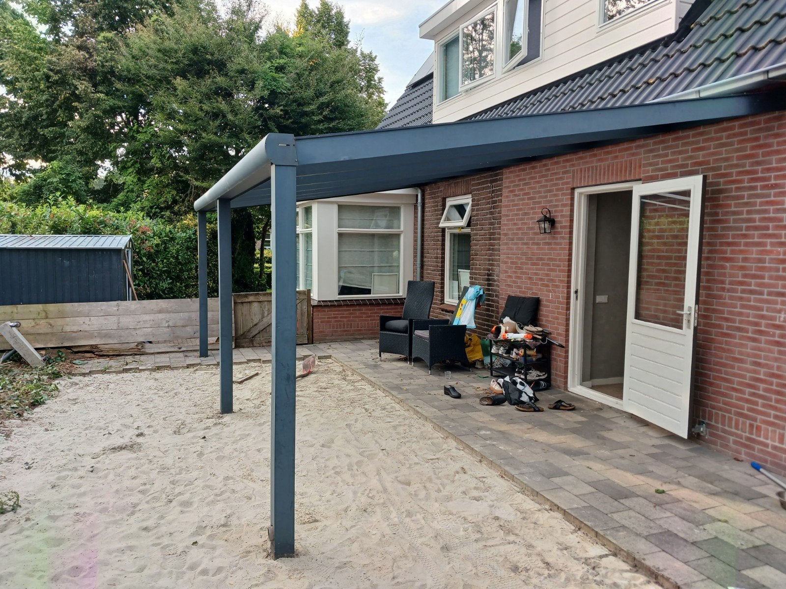 Moderne antraciet terrasoverkapping 6,06 x 3,5 M (2019), Ophalen