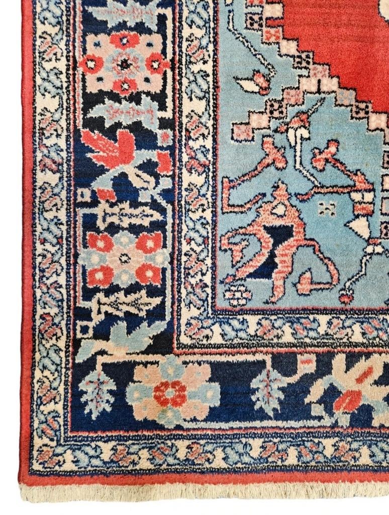 Vintage Perzisch wol vloerkleed Heriz Samarkand 140x190cm, Crème, 100 tot 150 cm, Onbekend, Zo goed als nieuw
